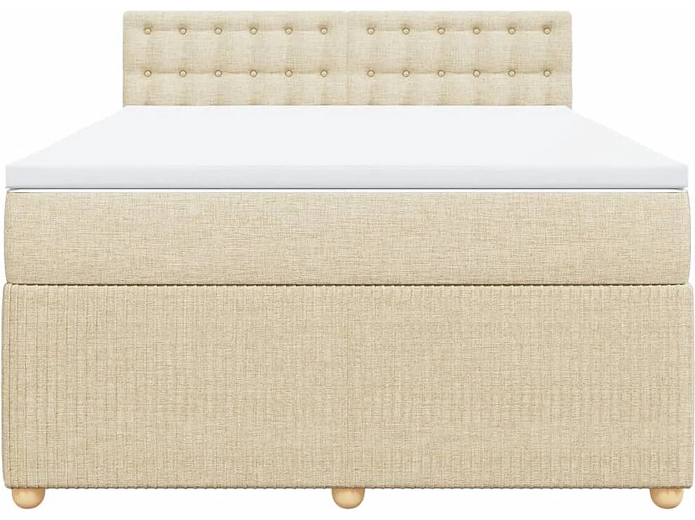 Cama com molas/colchão 140x200 cm tecido cor creme