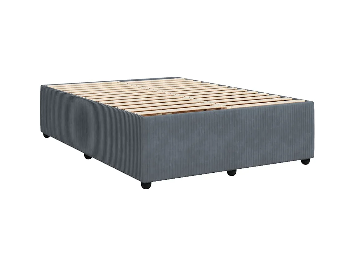 Sommier à lattes de lit et matelas Gris foncé 160x200cm Velours