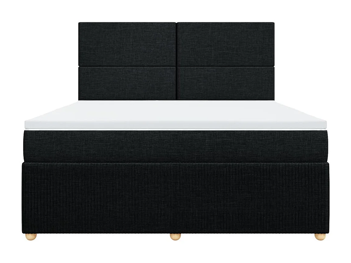 Boxspring met matras stof zwart 180x200 cm