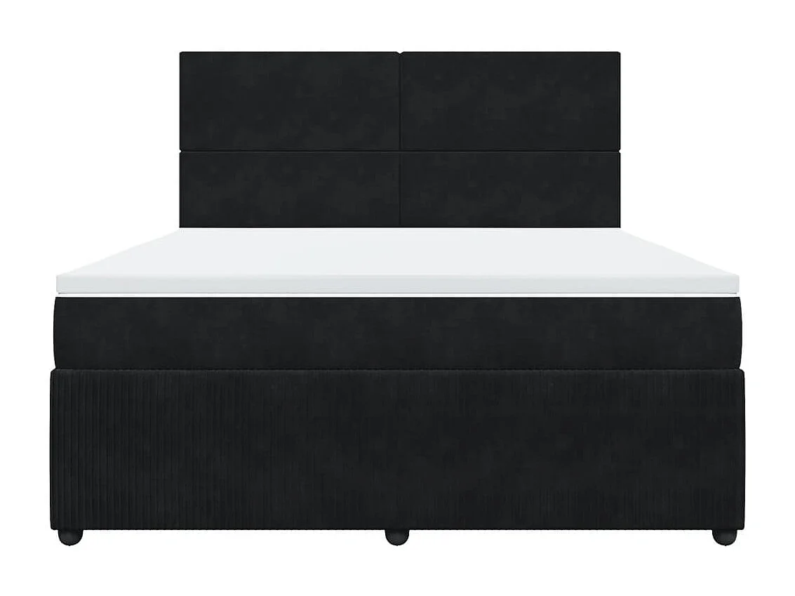 Boxspring met matras fluweel zwart 180x200 cm