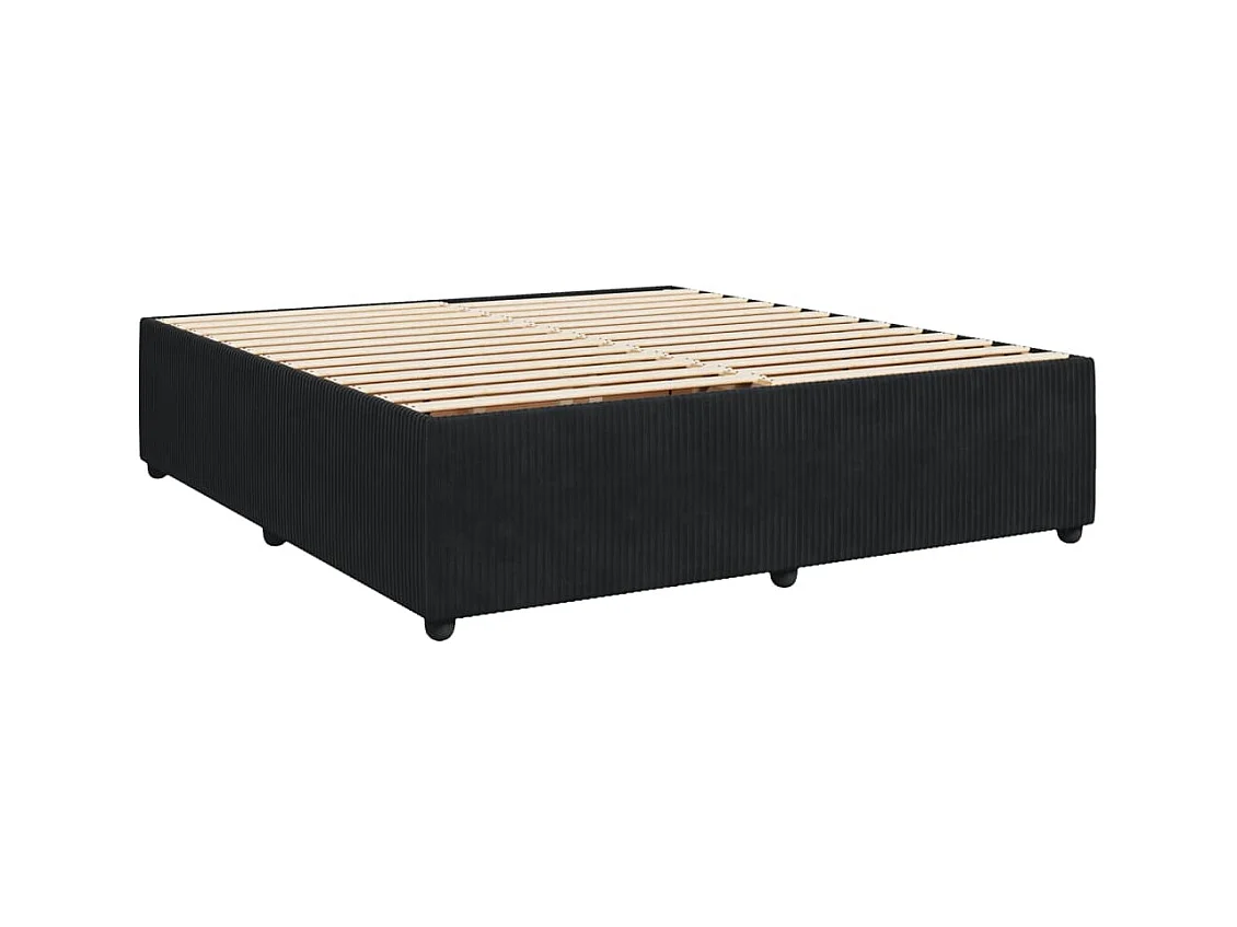 Sommier à lattes de lit avec matelas Noir 180x200 cm Velours