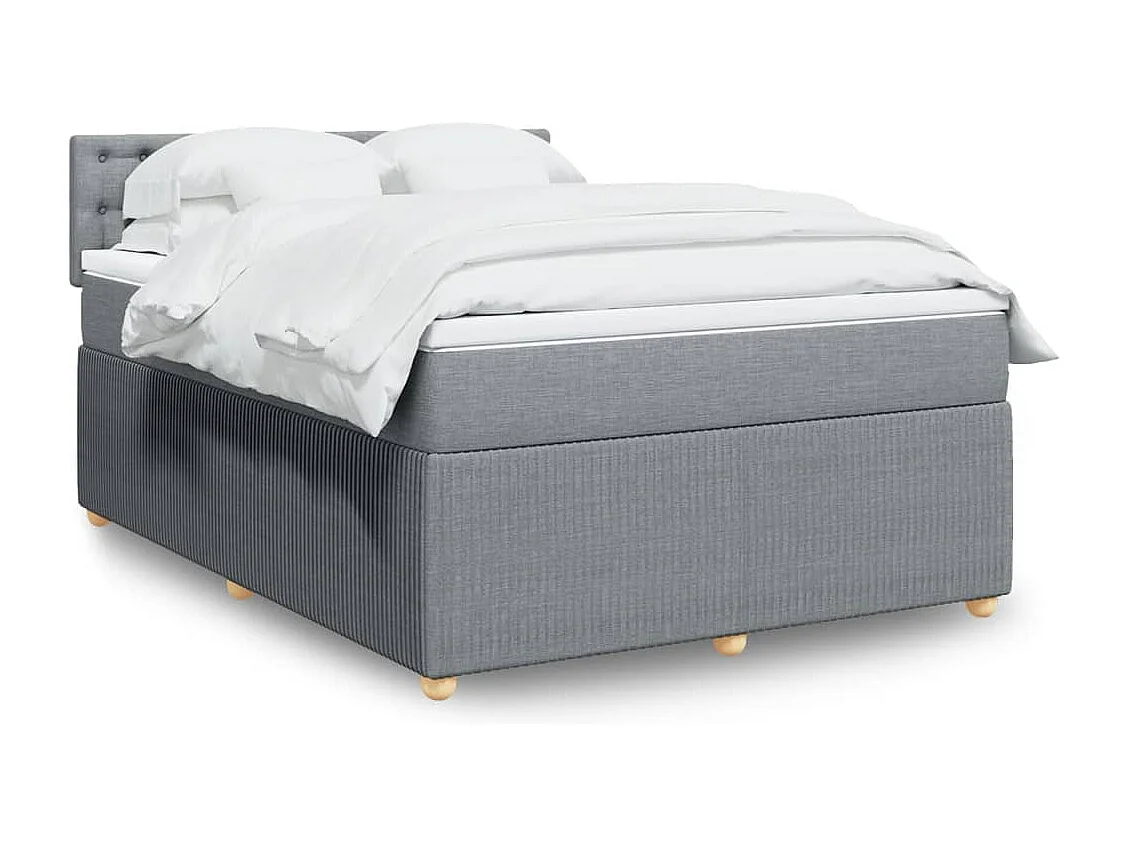 Boxspring met matras stof lichtgrijs 140x190 cm