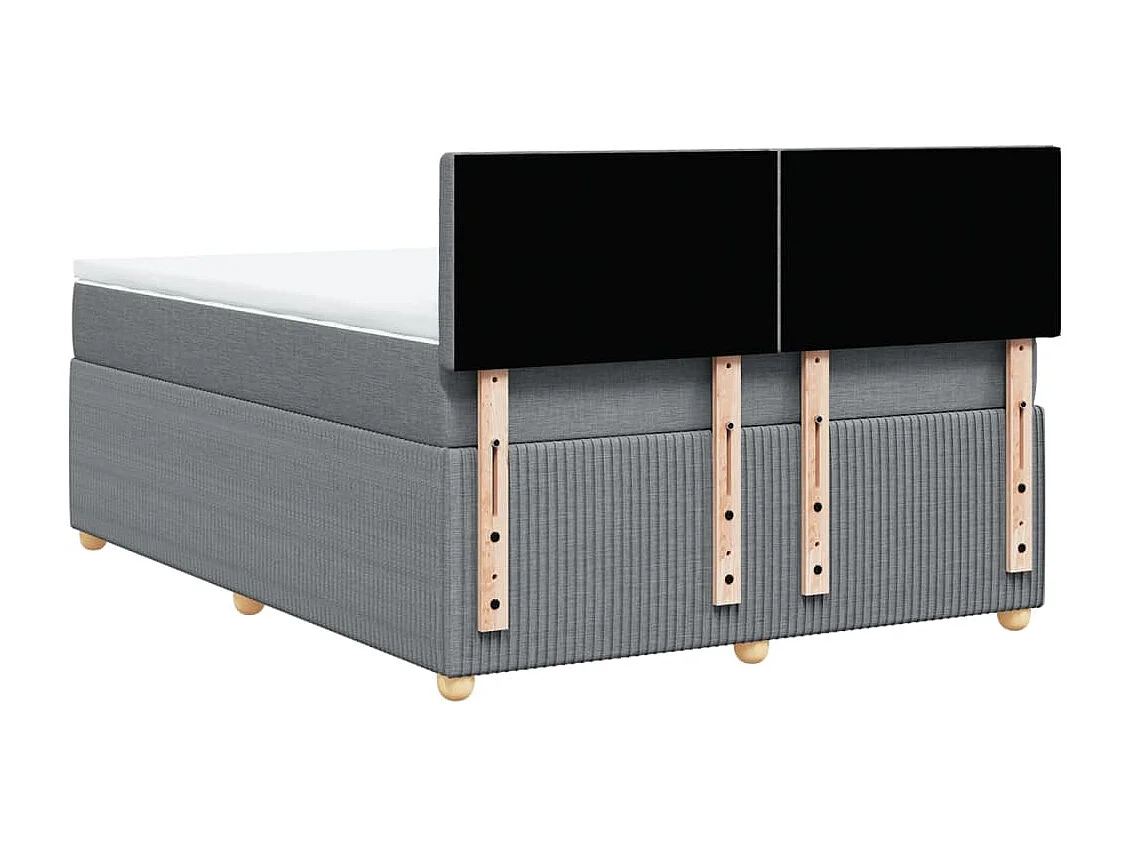 Boxspring met matras stof lichtgrijs 140x190 cm