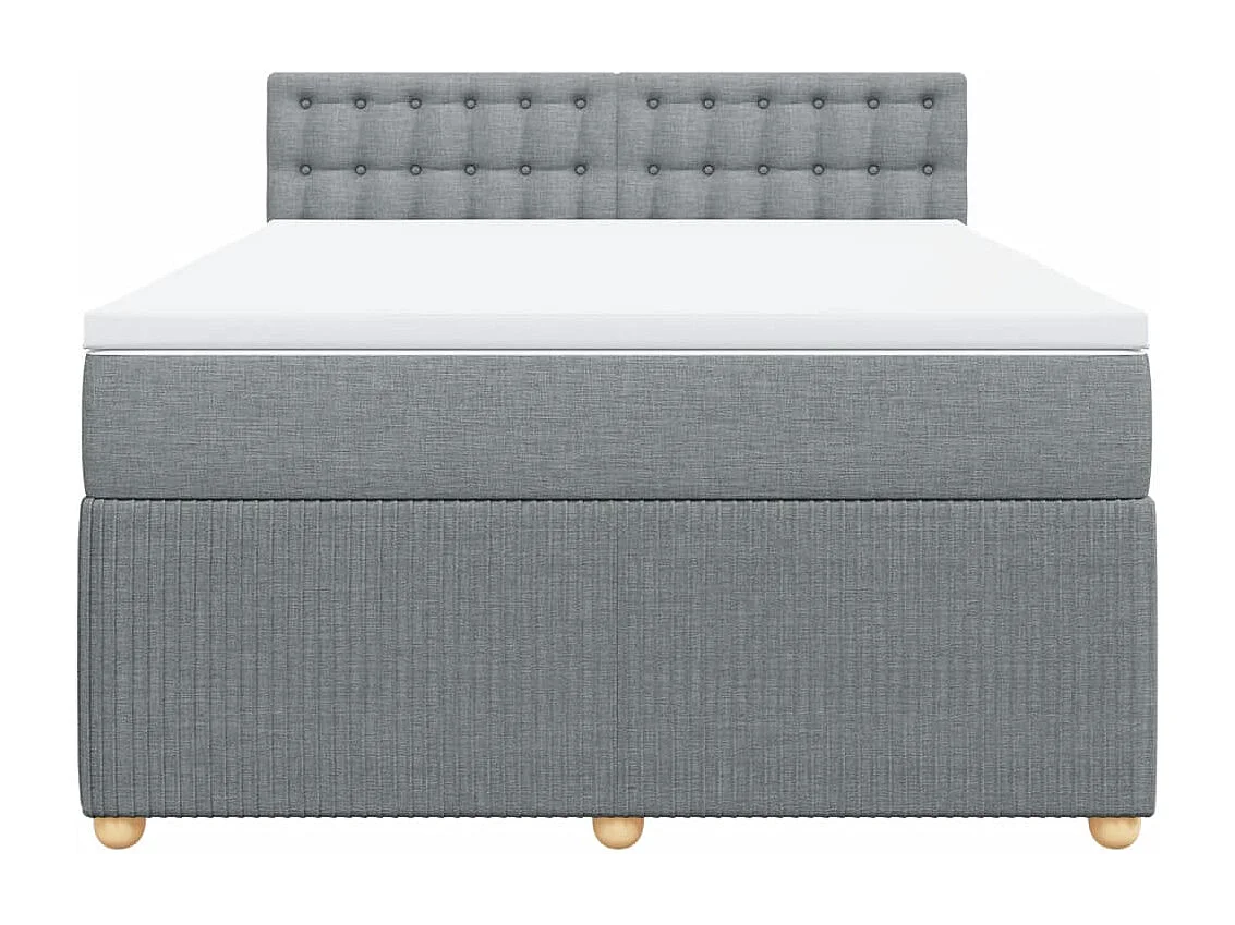 Cama com molas/colchão 140x190 cm tecido cinzento-claro