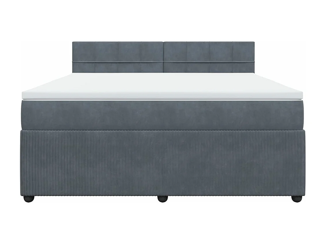 Sommier à lattes de lit et matelas Gris foncé 180x200cm Velours