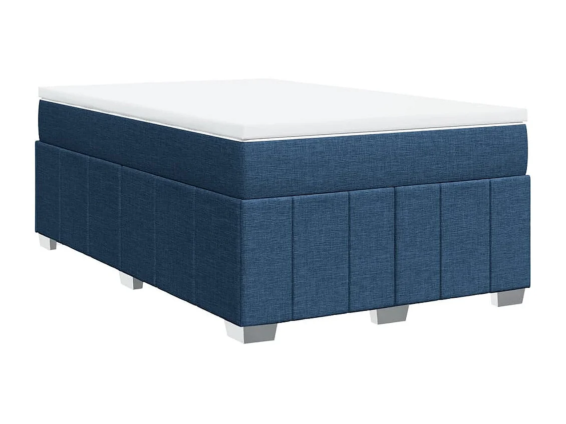 Boxspring met matras stof blauw 120x190 cm