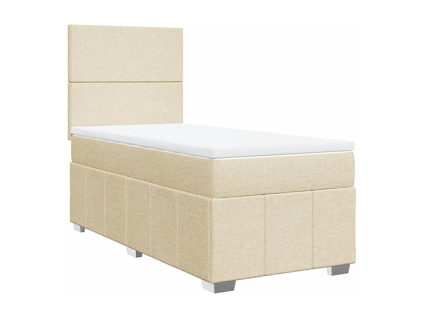Sommier à lattes de lit avec matelas Crème 80x200 cm Tissu