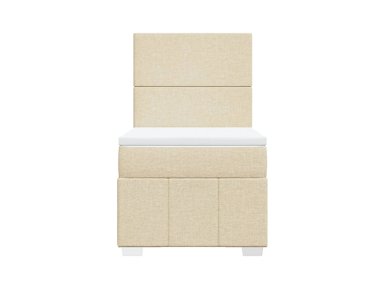 Sommier à lattes de lit avec matelas Crème 80x200 cm Tissu