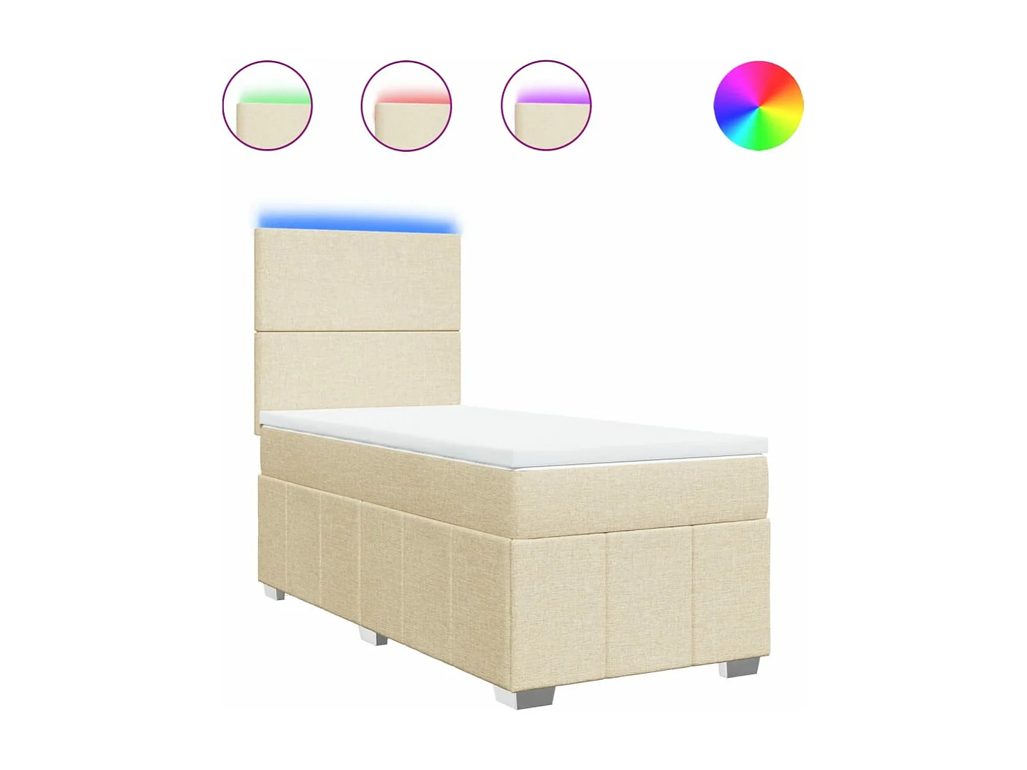 Cama com molas/colchão 80x200 cm tecido cor crème