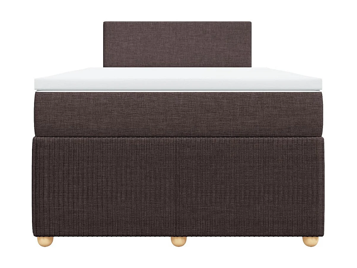 Cama com molas/colchão 120x200 cm tecido castanho-escuro