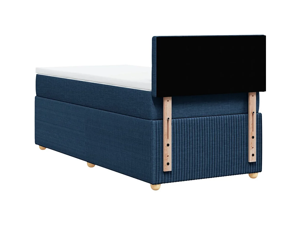 Sommier à lattes de lit avec matelas Bleu 90x200 cm Tissu