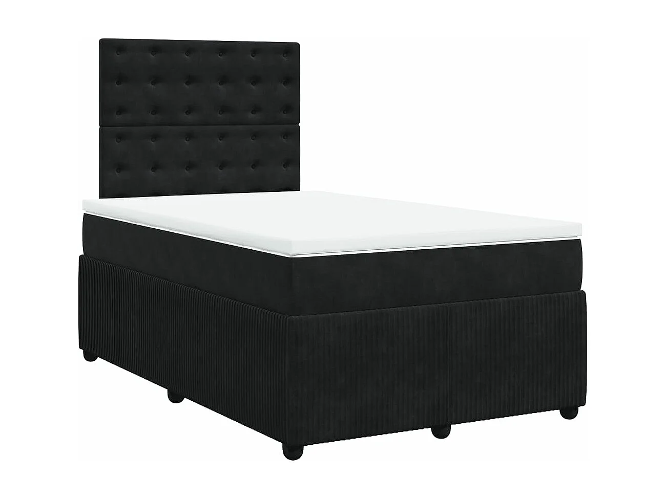 Cama boxspring com colchão 120x190 cm veludo preto