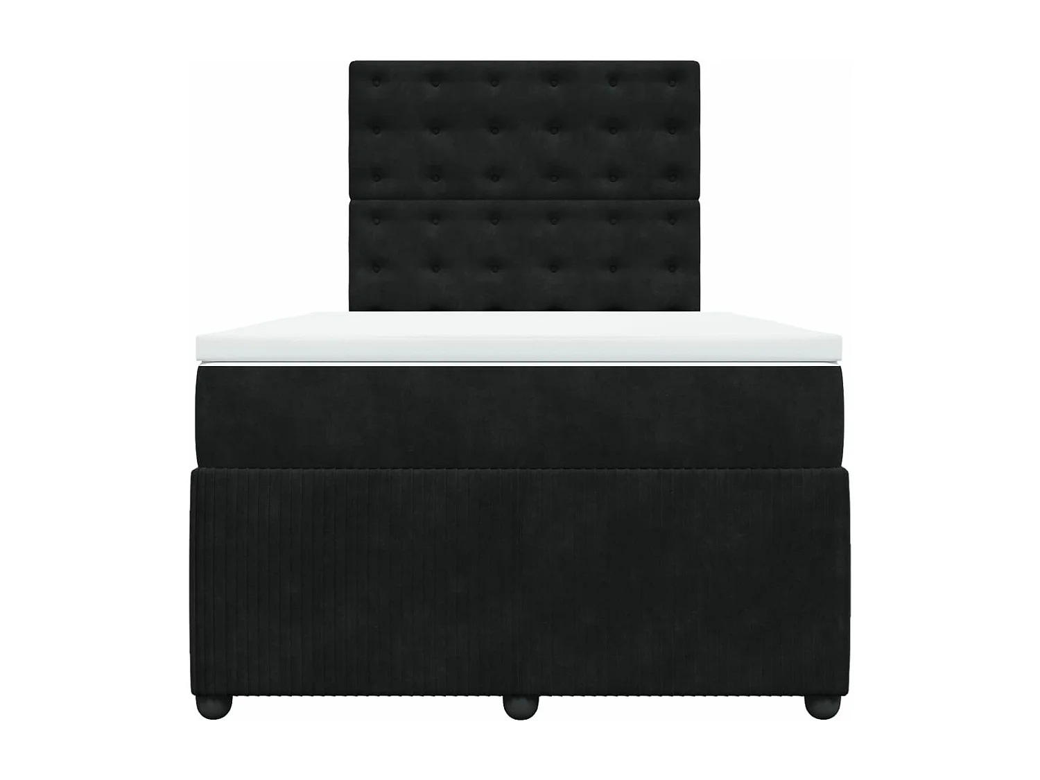 Cama boxspring com colchão 120x190 cm veludo preto