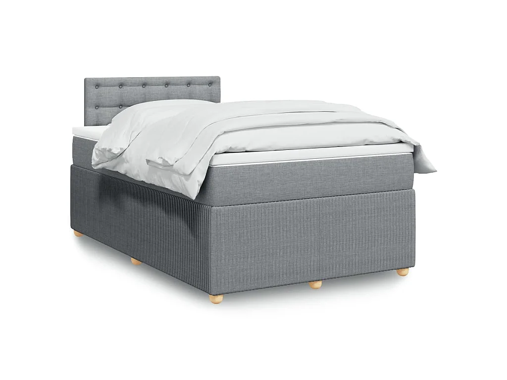 Sommier à lattes de lit avec matelas Gris clair 120x200cm Tissu