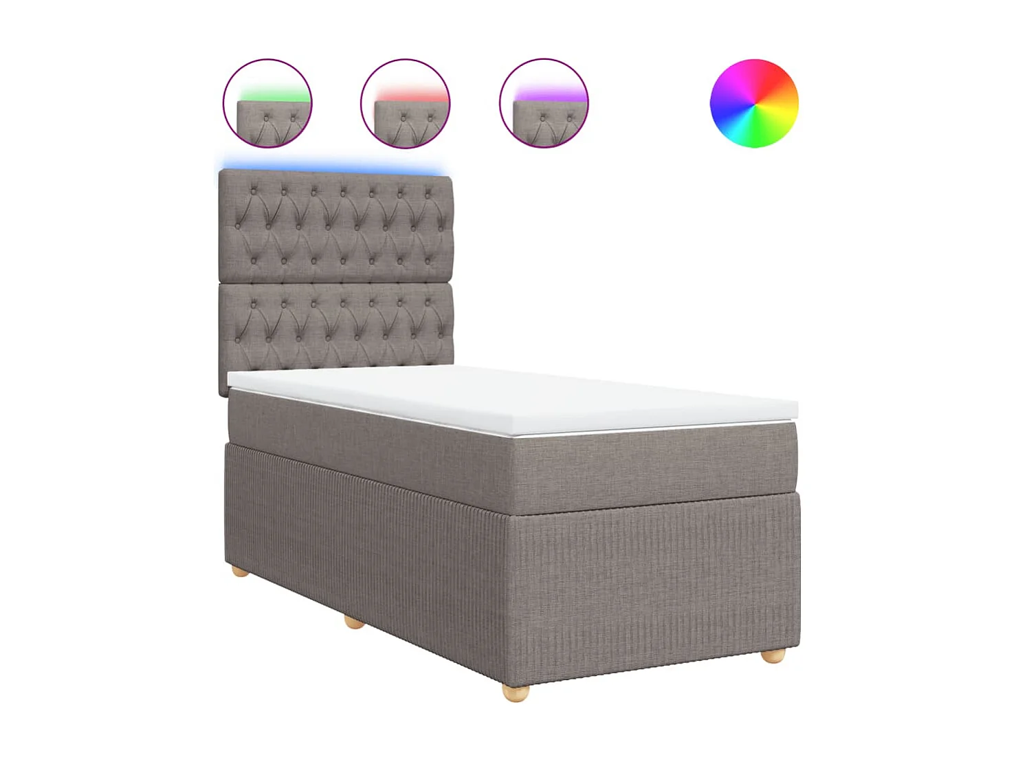 Sommier à lattes de lit avec matelas Taupe 80x200 cm Tissu