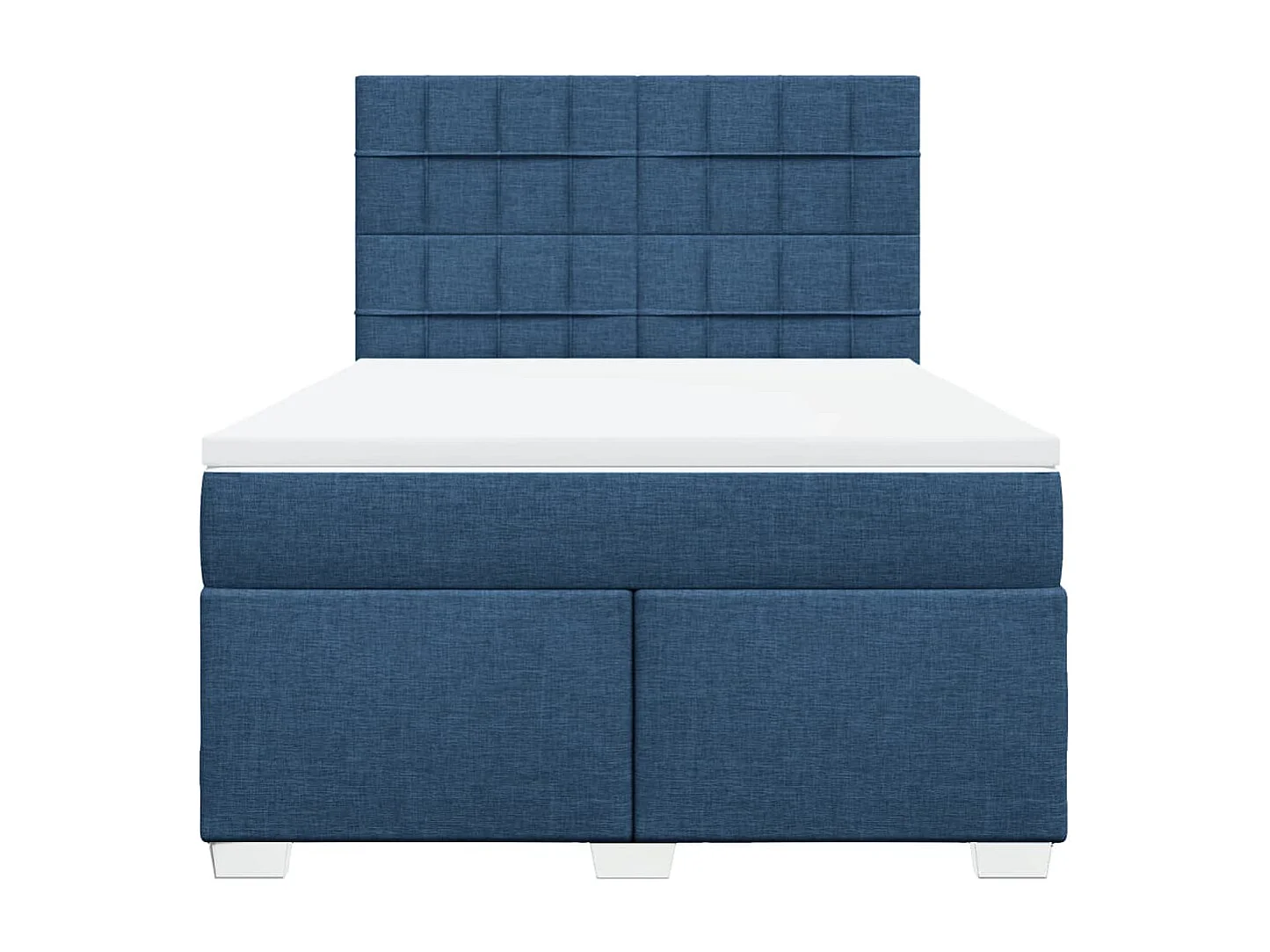 Cama com molas/colchão 160x200 cm tecido azul