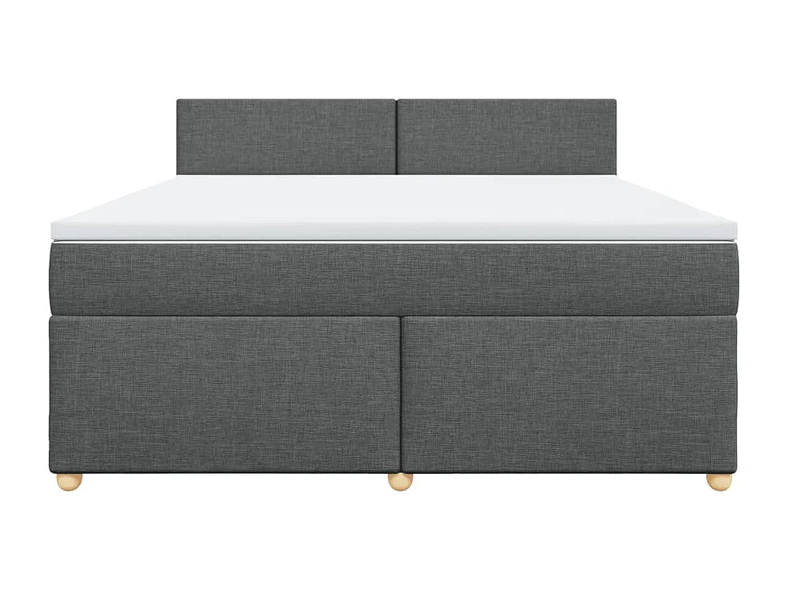 Boxspring met matras stof donkergrijs 180x200 cm
