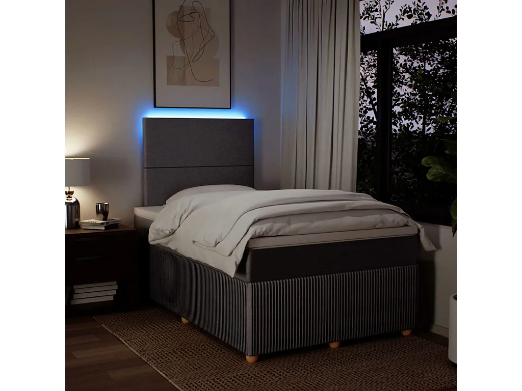 Sommier à lattes de lit avec matelas Taupe 120x200 cm Tissu