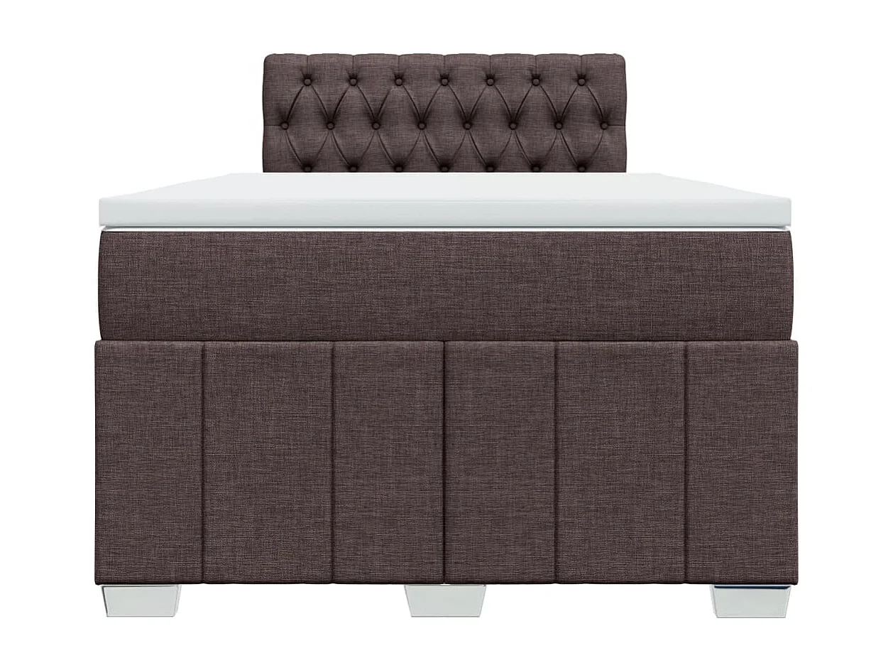 Cama com molas/colchão 120x200 cm tecido castanho-escuro