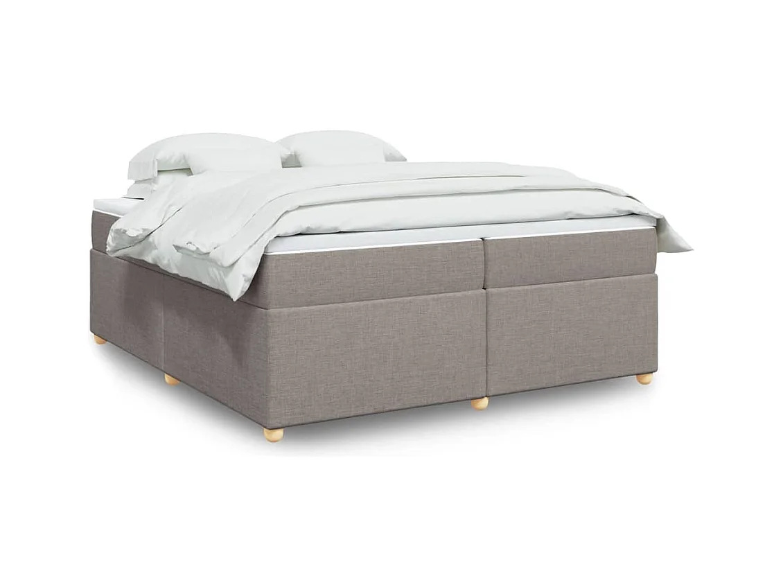 Boxspring met matras stof taupe 200x200 cm