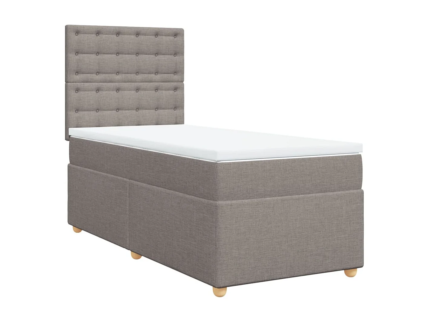 Sommier à lattes de lit avec matelas Taupe 90x200 cm Tissu