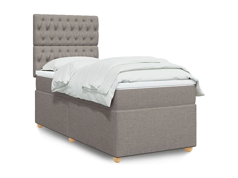 Sommier à lattes de lit avec matelas Taupe 80x200 cm Tissu