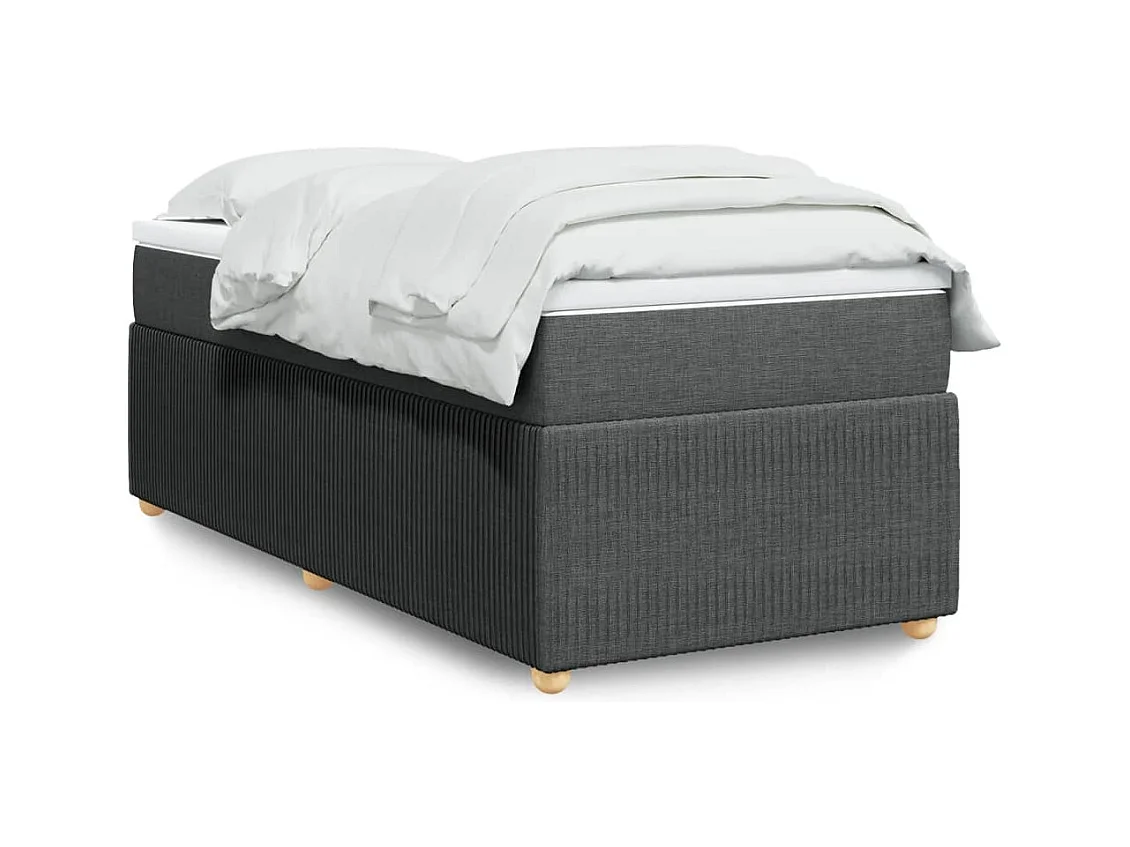 Cama com molas/colchão 80x200 cm tecido cinzento-escuro