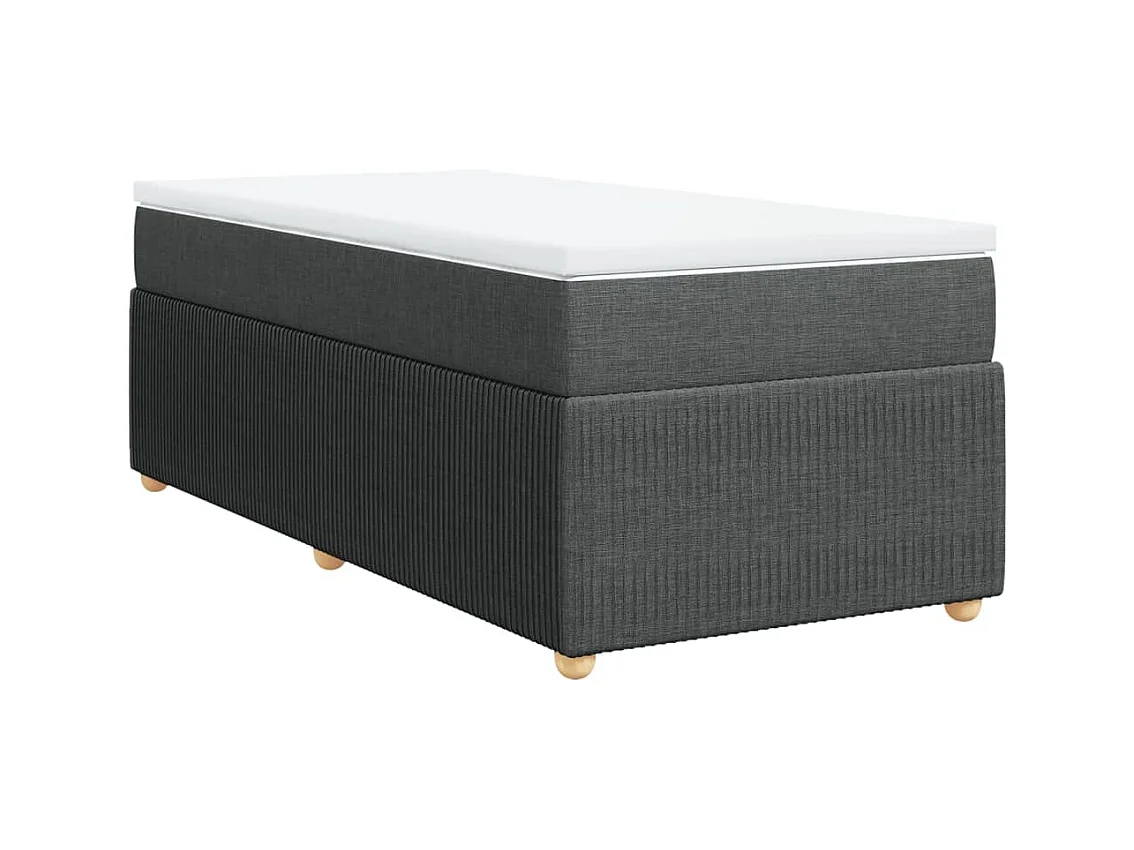 Cama com molas/colchão 80x200 cm tecido cinzento-escuro