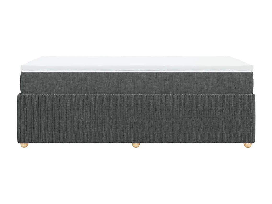 Cama box spring con colchón tela gris oscuro 80x200 cm