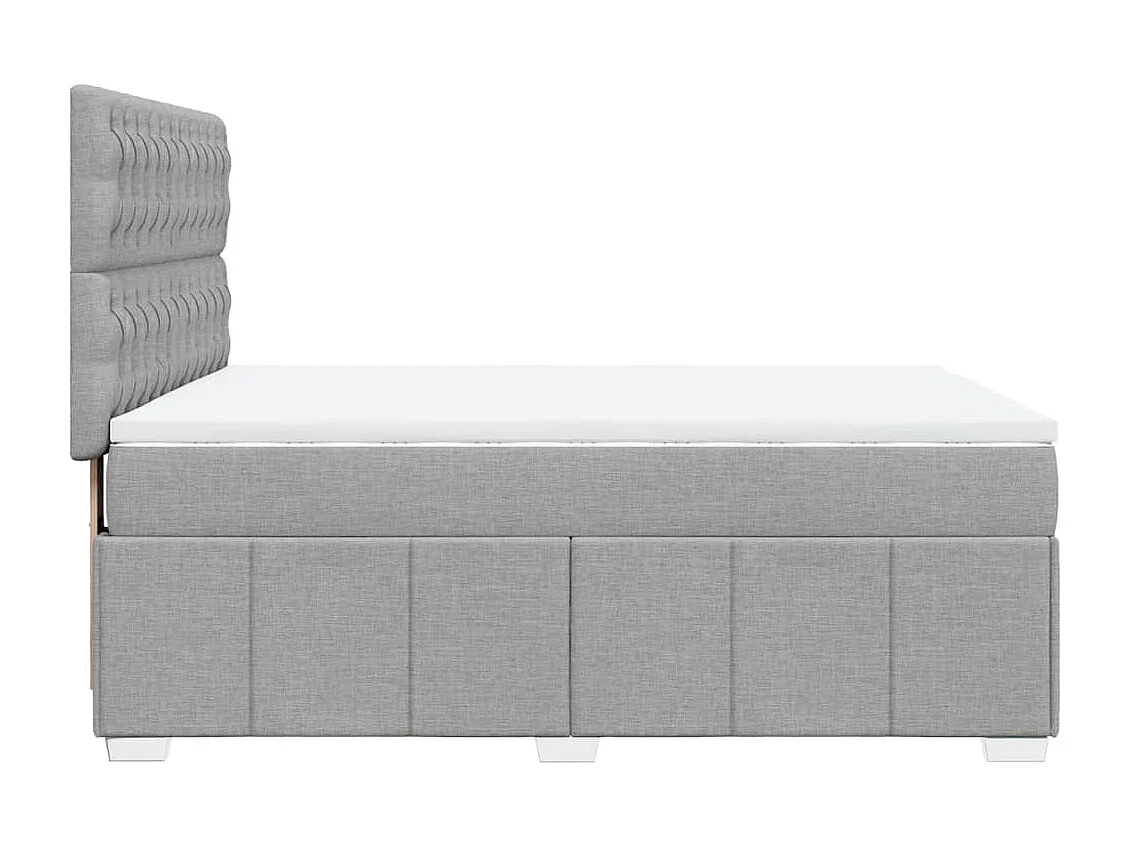 Sommier à lattes de lit avec matelas Gris clair 140x190cm Tissu