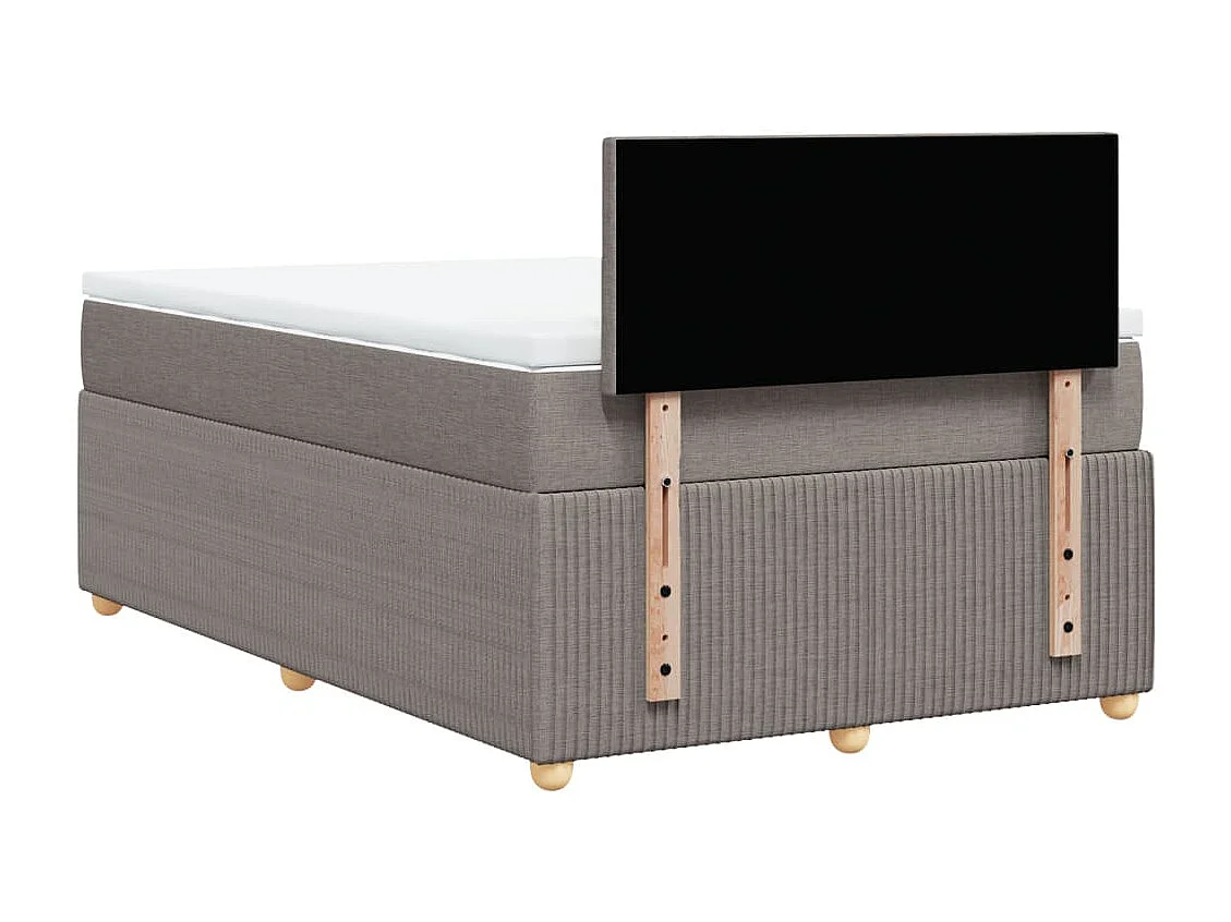 Sommier à lattes de lit avec matelas Taupe 120x200 cm Tissu