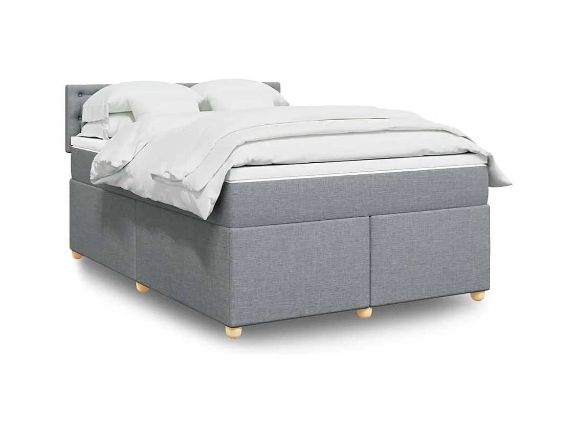 Sommier à lattes de lit avec matelas Gris clair 140x200cm Tissu