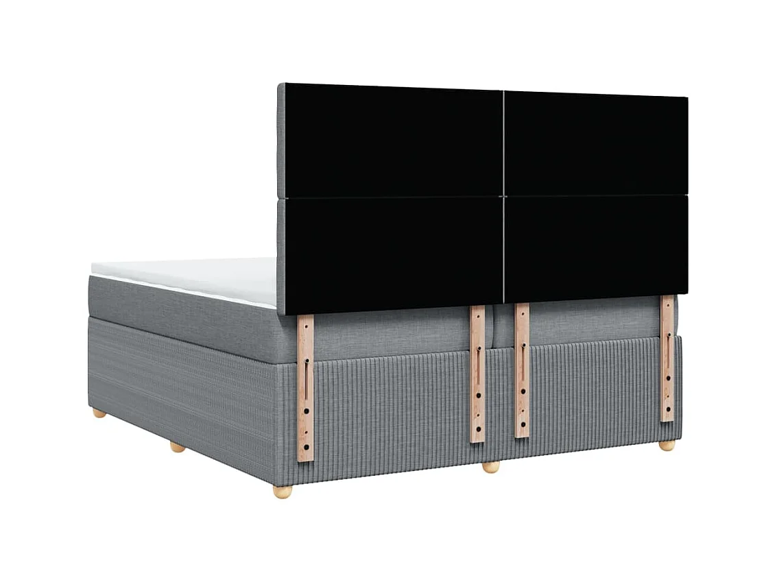 Boxspring met matras stof lichtgrijs 200x200 cm