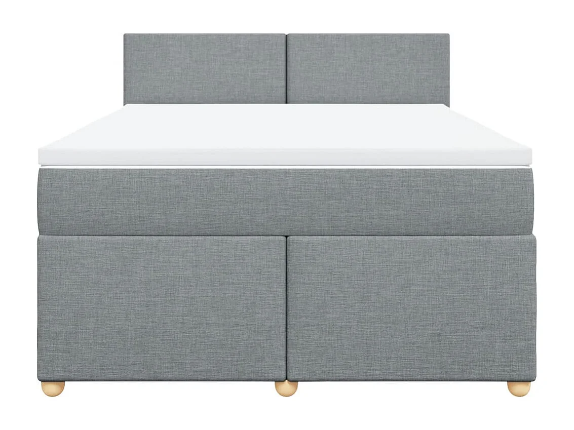 Sommier à lattes de lit avec matelas Gris clair 140x190cm Tissu