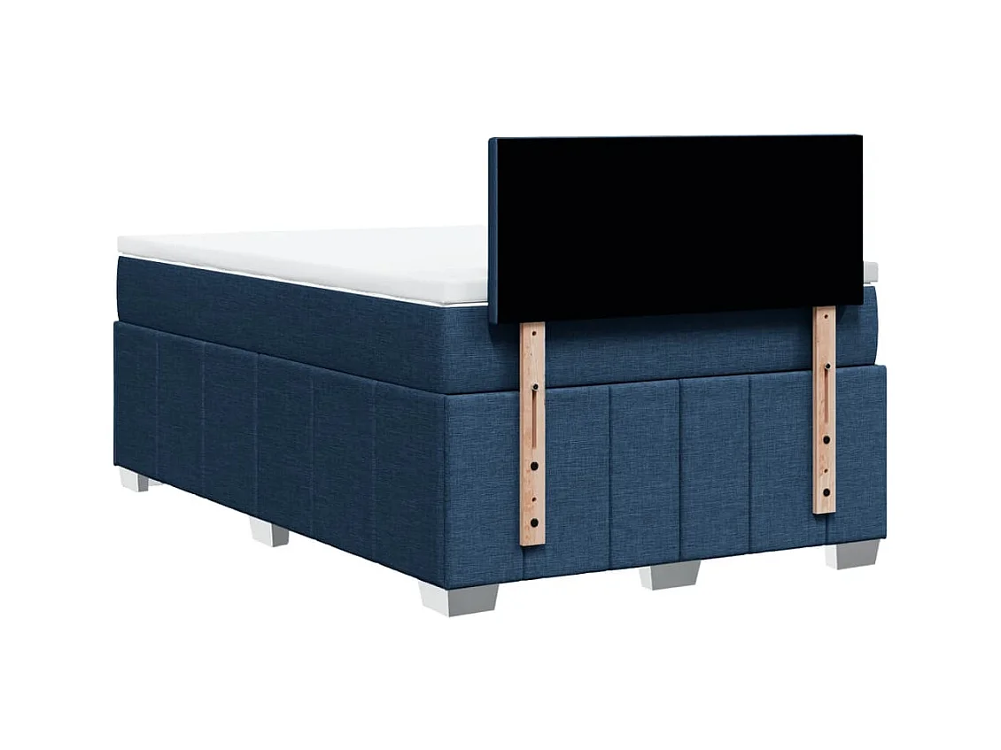 Cama com molas/colchão 120x200 cm tecido azul