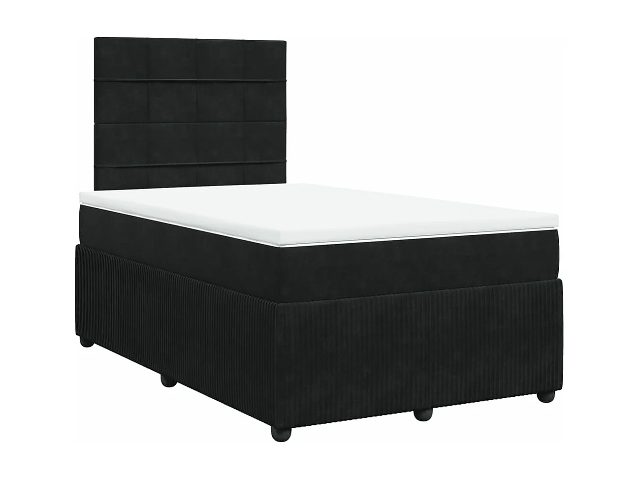 Cama boxspring com colchão 120x190 cm veludo preto