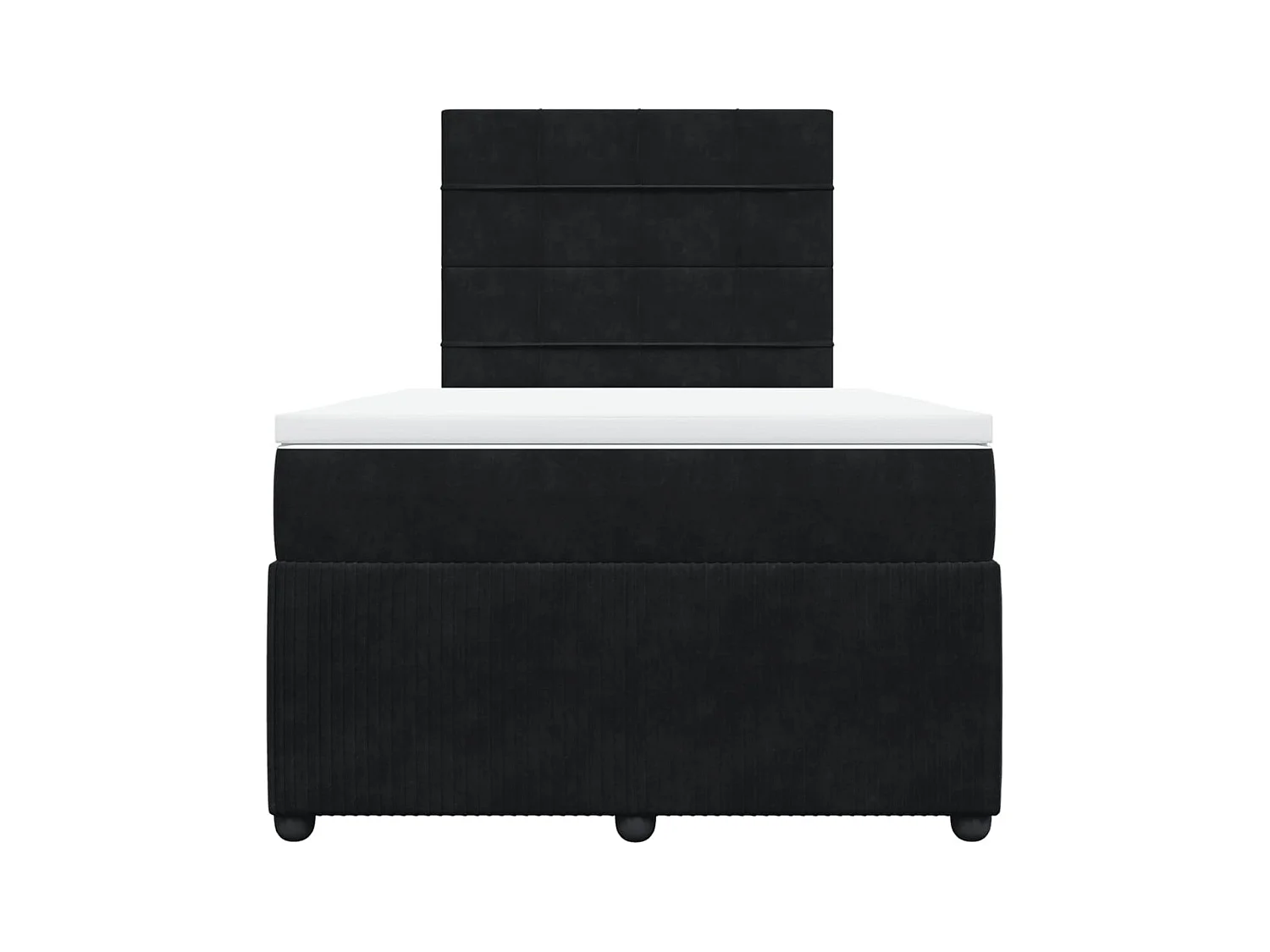 Sommier à lattes de lit avec matelas noir 120x190 cm velours