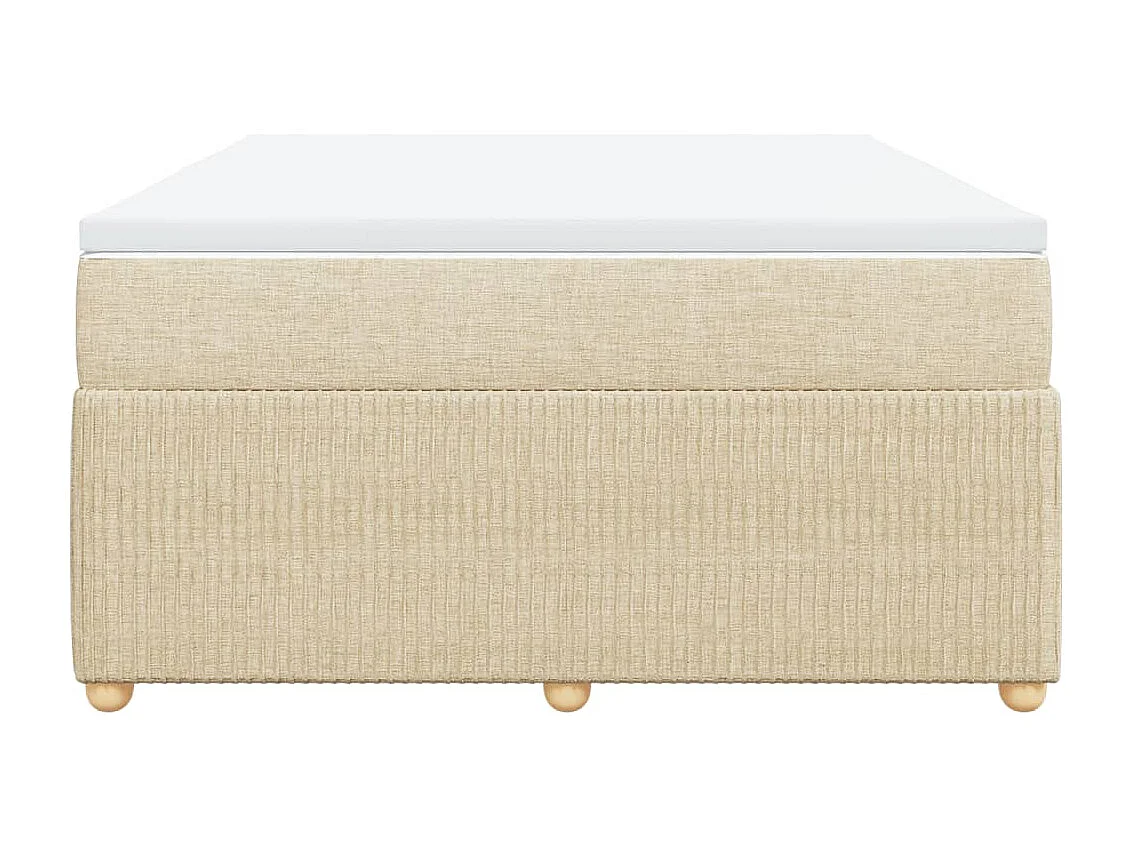 Sommier à lattes de lit avec matelas Crème 140x190 cm Tissu