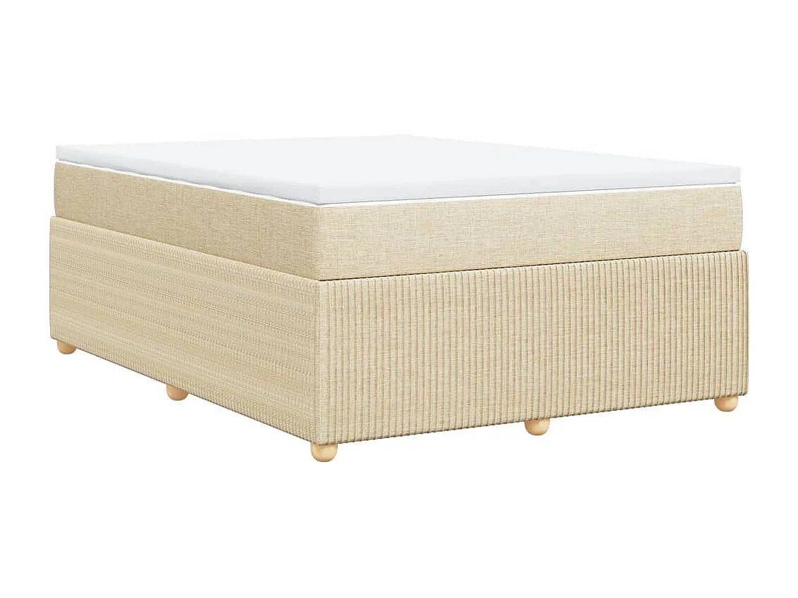 Sommier à lattes de lit avec matelas Crème 140x190 cm Tissu
