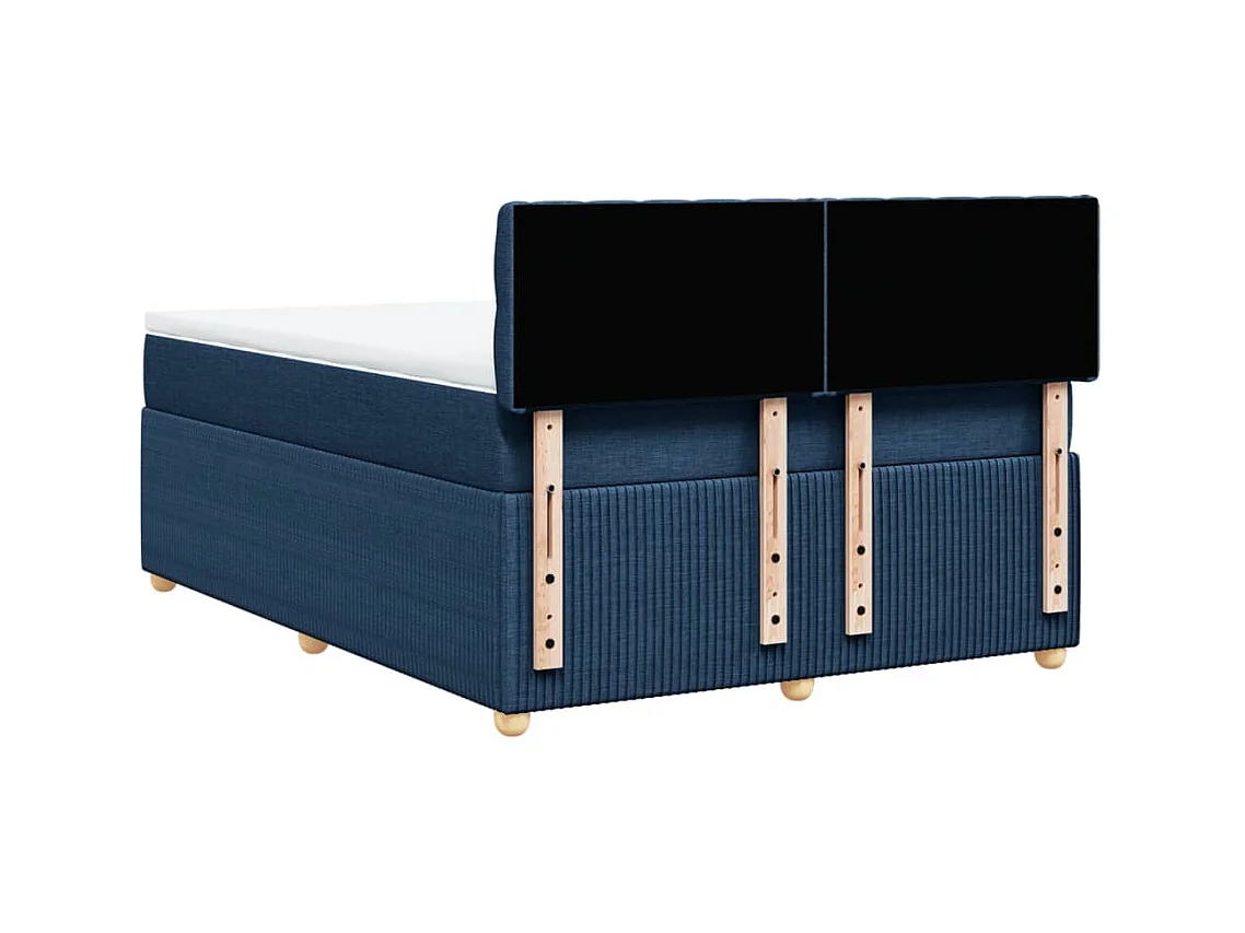 Sommier à lattes de lit avec matelas Bleu 160x200 cm Tissu