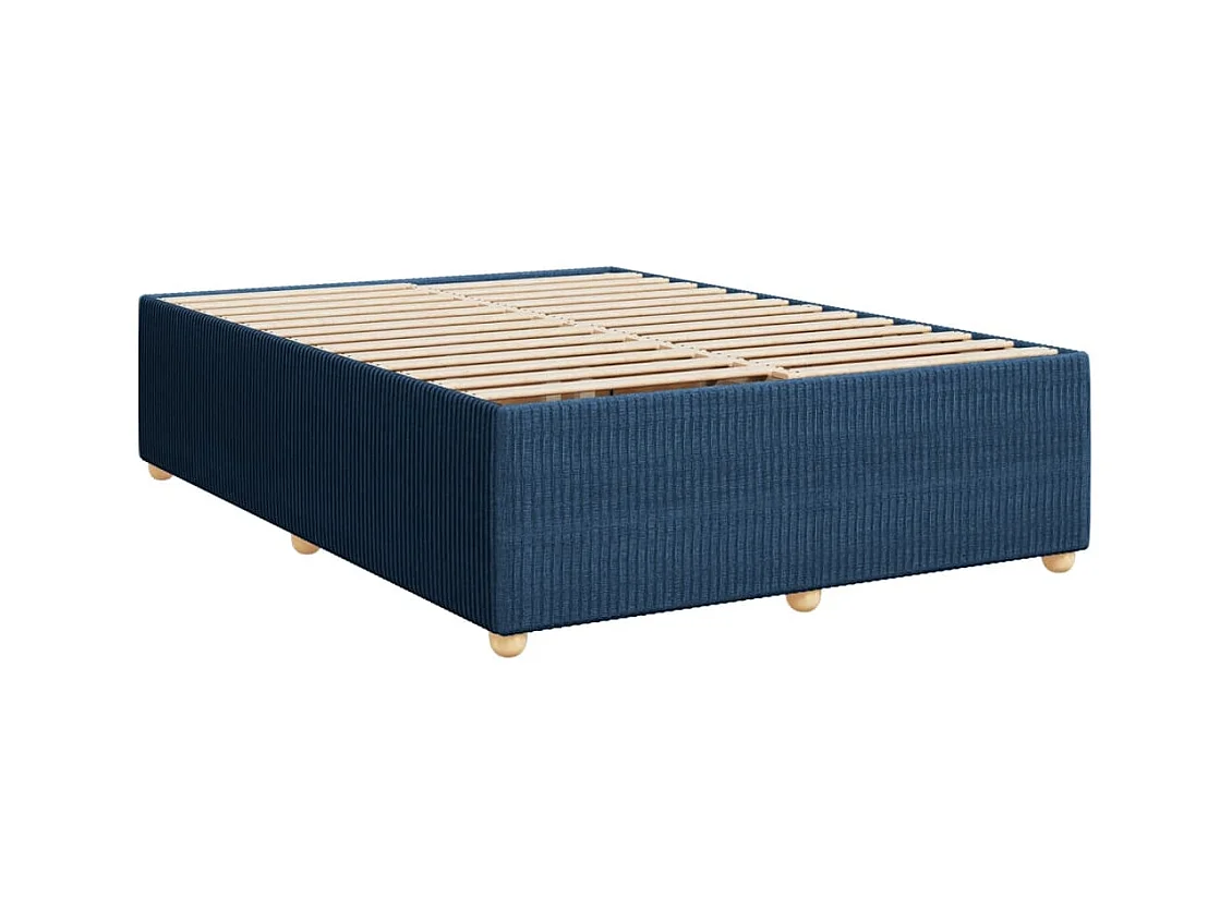 Sommier à lattes de lit avec matelas Bleu 160x200 cm Tissu