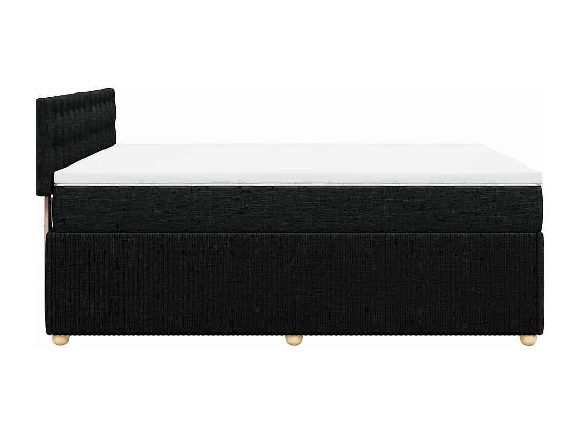 Cama box spring con colchón tela negro 140x190 cm