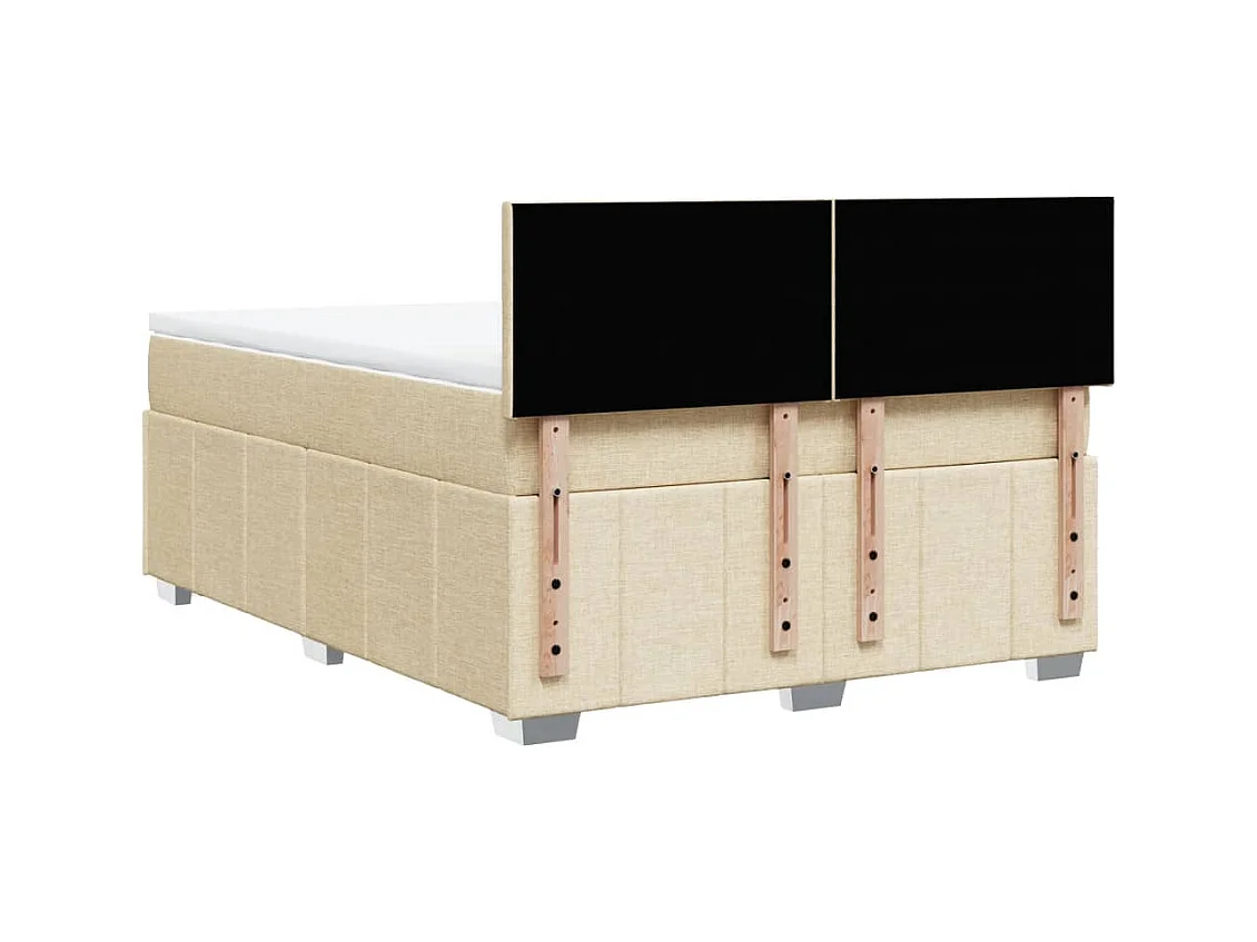 Sommier à lattes de lit avec matelas Crème 140x190 cm Tissu