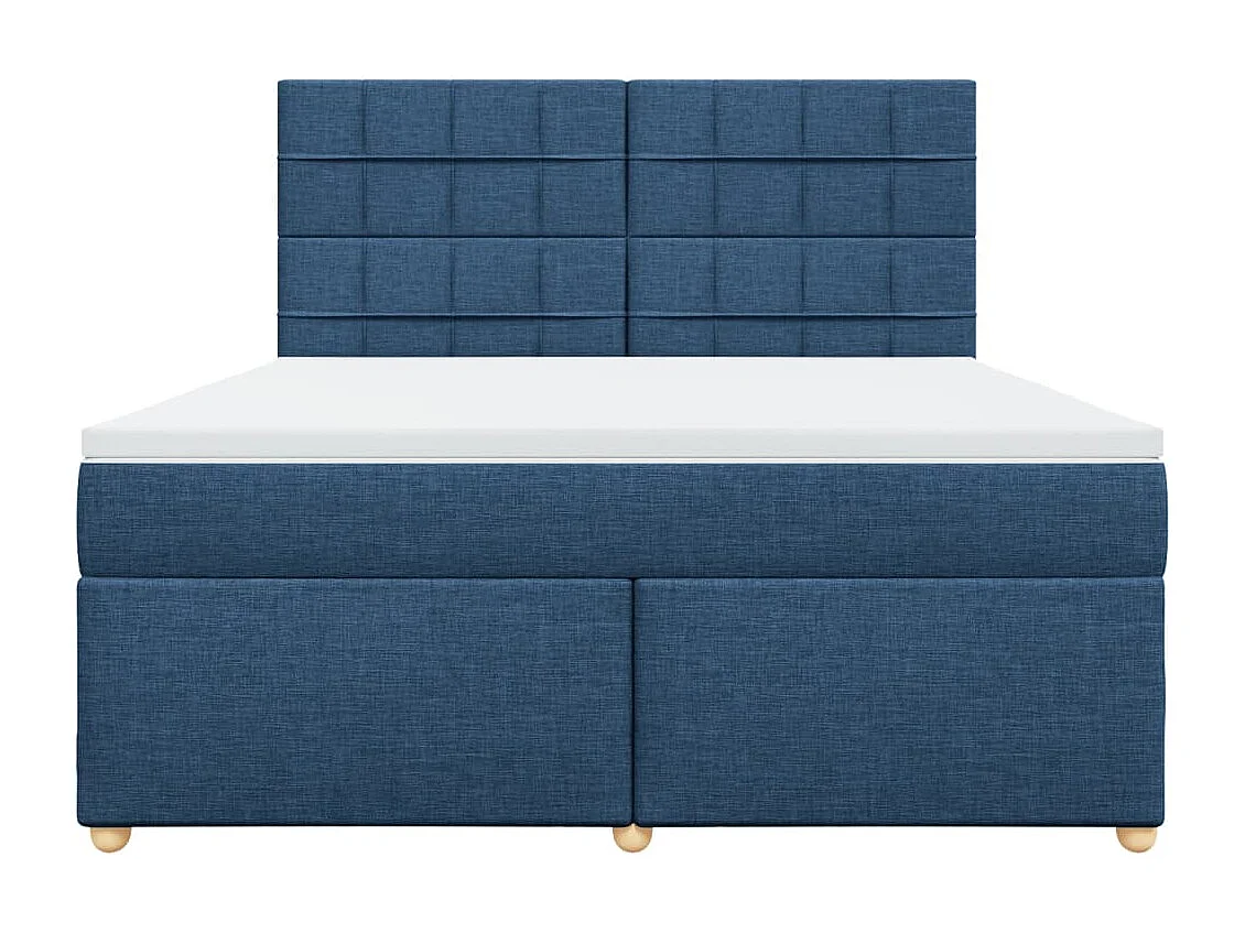 Cama com molas/colchão 180x200 cm tecido azul