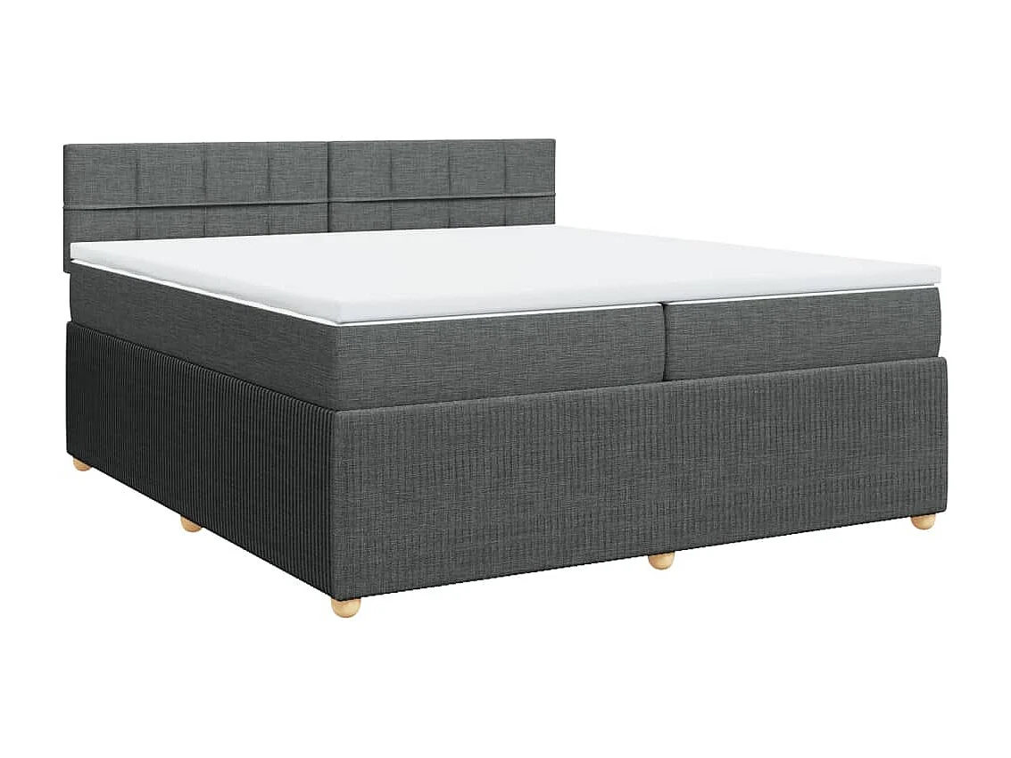 Sommier à lattes de lit avec matelas Gris foncé 200x200cm Tissu