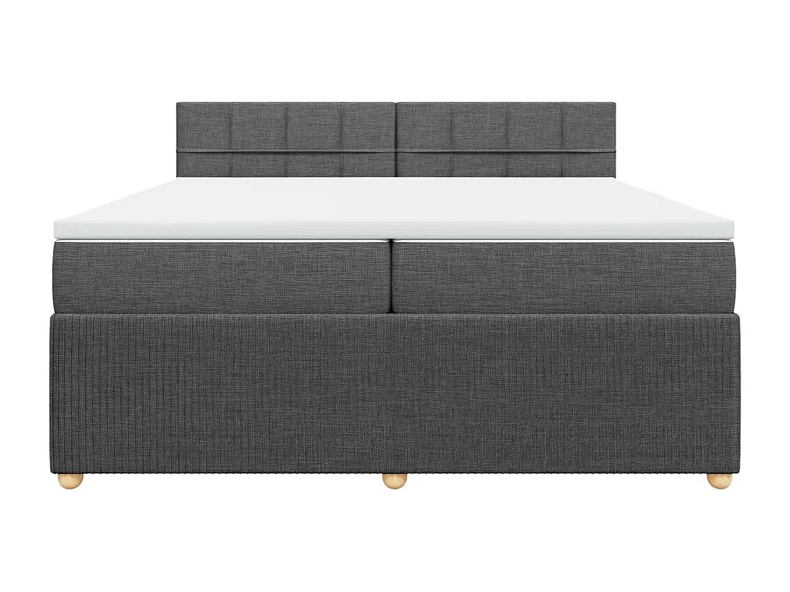 Sommier à lattes de lit avec matelas Gris foncé 200x200cm Tissu