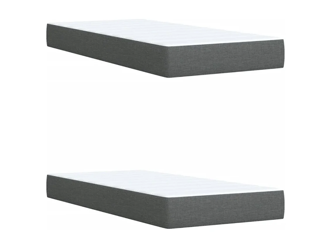 Sommier à lattes de lit avec matelas Gris foncé 200x200cm Tissu