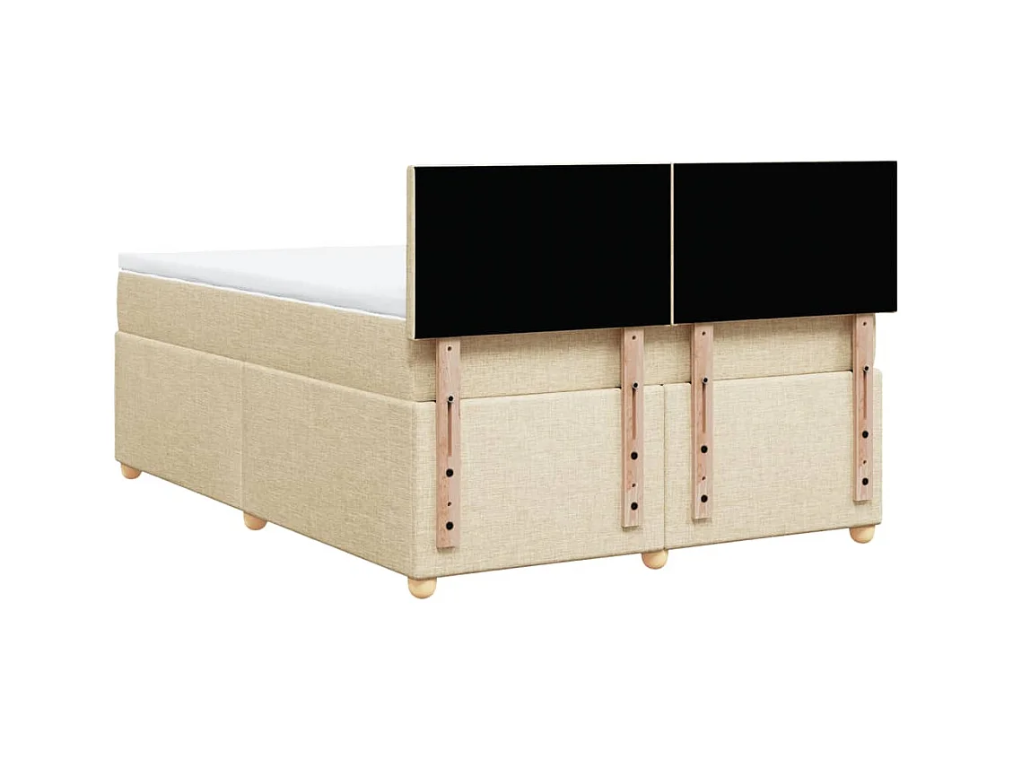 Sommier à lattes de lit avec matelas Crème 140x190 cm Tissu