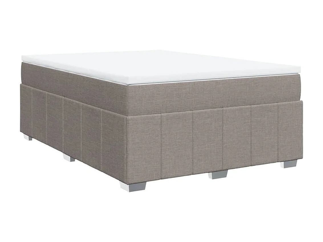 Sommier à lattes de lit avec matelas Taupe 160x200 cm Tissu
