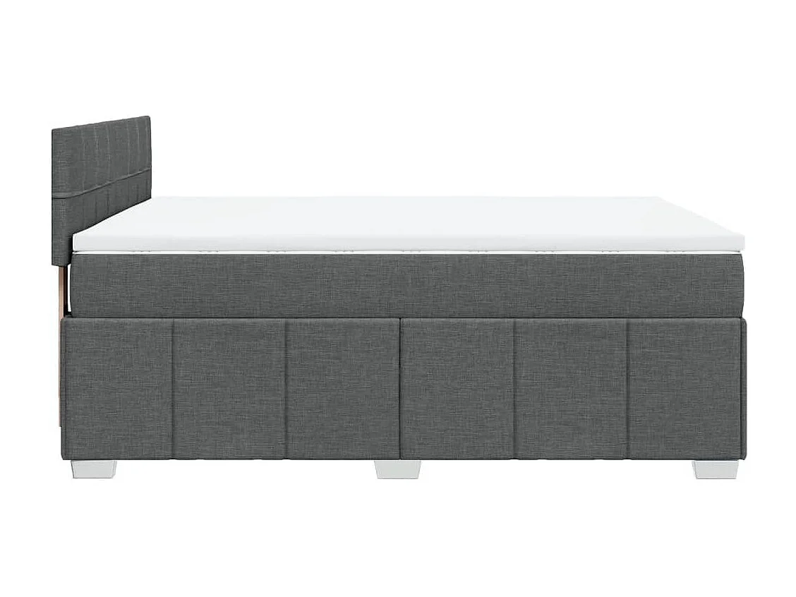 Cama box spring con colchón tela gris oscuro 140x200 cm